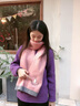BuyYii 圍巾女冬季韓版百搭學(xué)生加厚保暖毛線針織圍脖秋冬可愛少女潮WJ-09牛油果毛線圍巾-粉色 曬單實(shí)拍圖