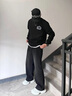 Shelley Jones加絨加厚直筒牛仔褲男秋冬季新款ins美式復(fù)古寬松潮流休閑長褲子 黑色加絨 XL [建議130-145斤] 曬單實拍圖