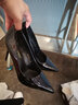 彩姿蓮高跟鞋女細跟韓版時(shí)尚網(wǎng)紅明星同款漆皮淺口OL通勤尖頭高跟單鞋女 黑色 36 曬單實(shí)拍圖