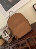 viney牛皮雙肩包女大容量旅行背包休閑通勤時(shí)尚旅游大學(xué)生初中高中書(shū)包 棕色 高顏值減重減負簡(jiǎn)約戶(hù)外輕便 曬單實(shí)拍圖