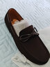 百麗（Belle）通勤樂(lè )福鞋男夏舒適羊皮輕便一腳蹬透氣打孔豆豆鞋A0930DM2 啡色-單里 40 (250mm) 曬單實(shí)拍圖
