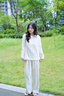 LAFUMA樂(lè)飛葉長(zhǎng)袖T恤女 戶外秋冬圓領(lǐng)搖粒絨抓絨保暖套頭 LFTS4DL60 奶油色CR 38 （165/84A） 曬單實(shí)拍圖