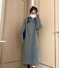 妃奧絨拉鏈翻領(lǐng)針織連衣裙女秋冬復(fù)古長款高領(lǐng)毛衣裙直筒法式長袖打底裙 米色 均碼 曬單實拍圖