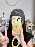 杜梵納適用軟萌可愛寶寶蘋果16promax手機殼iphone15新款14男女款12pro伸縮支架13promax軟殼硅膠手機套 硅膠套 海綿寶寶支架+手鏈  iPhone 16 Pro Max 曬單實拍圖