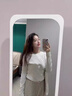 NOMe長袖t恤女早秋新款修身螺紋內搭打底衫韓式正肩上衣 麻灰色 L  曬單實拍圖