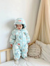 迪士尼品牌嬰兒羽絨服爬服加厚冬季新衣服新生兒連體衣抱服寶寶外出棉服 綠 90cm 曬單實(shí)拍圖