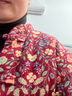 棉花詠女士棉花棉襖中年居家成人保暖服冬季內穿加厚休閑棉外套棉衣服 樹(shù)葉花紅 XL （建議體重125-135斤） 曬單實(shí)拍圖