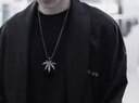 芯奢項(xiàng)鏈男款潮流個(gè)性嘻哈楓葉吊墜學(xué)生情侶款時(shí)尚潮人百搭毛衣鏈 銀色 曬單實(shí)拍圖