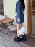 卓詩尼短靴女2025年秋冬季新款厚底英倫風切爾西瘦瘦靴女靴子加絨馬丁靴 黑色-單里 37 曬單實拍圖