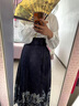 川隼原創(chuàng)漢服女錦繡明制多色馬面裙學生日常國風百搭通勤女 錦繡（白色上衣+馬面裙藍） M 曬單實拍圖