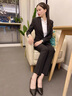 慕淘 西服套裝女ol工作服職業(yè)裝女韓版時(shí)尚氣質(zhì)正裝大學(xué)生面試春秋西裝 黑色單件外套 L 曬單實(shí)拍圖