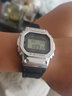 KHZ橡膠樹脂表帶男女適用于卡西歐GMW-B5000 G-SHOCK 35周年金屬方塊手表帶配件 紅色接頭銀色圈銀色扣 5000 曬單實拍圖