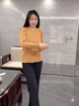 羅蒙（ROMON）早秋針織衫女新款2024秋季媽媽洋氣低領(lǐng)毛衣打底衫秋冬毛衫上衣女 駝色 M 100-110斤 曬單實(shí)拍圖