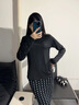 槿城打底衫2025新款女秋冬內(nèi)搭白色長(zhǎng)袖t恤磨毛加絨加厚百搭高領(lǐng)上衣 黑色H528 2XL 適合140-160斤 曬單實(shí)拍圖