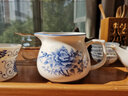 恒古（Heregur） 功夫茶具零配件 茶海 分茶器 奶壺 青花陶瓷公道杯容量250毫升 青花牡丹(250ML) 曬單實(shí)拍圖