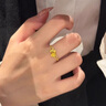 中國黃金CHINA GOLD玫瑰花黃金戒指足金結婚戒子教師節禮物送女老師老婆生日實(shí)用足金雙層玫瑰戒指 曬單實(shí)拍圖