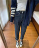 puhp女裝高腰牛仔褲女2025秋季新款寬松顯瘦直筒褲韓版哈倫老爹蘿卜褲 S92藍灰九分 XL_建議120-135斤 曬單實(shí)拍圖