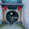 拓澀（TUOSE）半身裙網(wǎng)紗印花小眾裙子2024夏a字高腰顯瘦高端黑色大擺中長裙 水墨畫色 S 曬單實拍圖