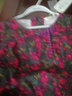 布符新款長(cháng)袖印花修身母親節時(shí)尚復古休閑日常清新搭配T恤上衣 女 黑底玫紅 L 曬單實(shí)拍圖