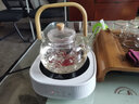 正揚電陶爐煮茶器套裝家用玻璃養生燒水壺白茶煮茶爐小型電熱茶爐套裝 戈米（保溫）白+900提壺 曬單實(shí)拍圖