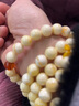 琥派【一物一圖一證】蜜蠟手串 108顆手鏈 天然琥珀佛珠 白花蜜瓷白花 37.66克 8毫米 曬單實(shí)拍圖