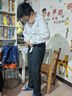 豐靈鳥兒童白襯衫春秋長袖男童襯衣純棉演出服白色女學(xué)生校服 純棉無口袋 常規(guī) 170 cm 曬單實拍圖