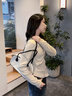 翻領(lǐng)褶皺打底衫長(zhǎng)袖t恤女2025新款春秋薄款修身外穿不規(guī)則上衣服 卡其色 M （80-95斤） 曬單實(shí)拍圖