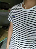 DIOULIFE夏季男裝短袖T恤男士圓領(lǐng)條紋半袖夏天男生冰絲t恤衣服男夏裝潮流 白色 XL 曬單實拍圖