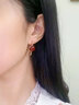 唐后（TH）珠寶款歐美輕奢紅瑪瑙耳環(huán)女925銀寶石耳墜耳飾送媽媽生日禮物 紅潤當(dāng)頭 曬單實拍圖