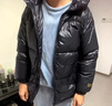 G.duck黑色金新款兒童羽絨服男童女童中大童韓版冬季加厚短款外套 黑色 150 cm 曬單實拍圖