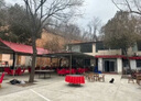巢唯 戶外桌椅庭院碳化防腐木桌椅組合庭院露天陽臺花園實木室外休閑飯店餐桌椅 80cm 圓桌 一桌4椅G 曬單實拍圖