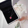 奢萊斯勒奢侈飾品【七夕情人節禮物】四葉草項鏈女生日禮物送女友寶石吊墜紅寶石四葉草項鏈順豐 品牌禮盒 曬單實(shí)拍圖
