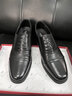 富貴鳥(niǎo)（FUGUINIAO）皮鞋男真皮正裝冬加絨皮鞋增高商務(wù)男鞋三接頭西裝鞋德比男士皮鞋 FG0016黑色系帶(平跟單鞋款) 41 曬單實(shí)拍圖