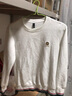 羅網(wǎng)秋冬男士長(cháng)袖t恤潮流潮牌體恤打底衫情侶男裝秋裝衛衣上衣服 白色 M (90-105斤) 曬單實(shí)拍圖