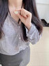 中國(guó)黃金（CHINA GOLD）黃金圓環(huán)金鑲玉和田玉吊墜女款平安扣七夕情人節(jié)禮物送女朋友老婆 和田玉平安扣吊墜【金重約1.1g-贈(zèng)銀鏈】 曬單實(shí)拍圖