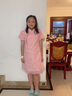 ASK JUNIOR【旗袍裙】裙子女童夏泡泡袖公主裙珍珠扣國(guó)風(fēng)兒童裙子 粉色 170  曬單實(shí)拍圖
