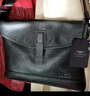 FALAMAONE單肩包男真皮商務(wù)男士斜挎包頭層牛皮通勤郵差包出差小背包新款 黑色 曬單實(shí)拍圖