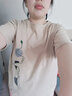 奈加圖純棉短袖T恤女夏季新款韓版圓領(lǐng)印花寬松顯瘦半袖t恤上衣 【線條】卡其色 2XL （135-145斤） 曬單實(shí)拍圖