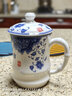 宋匯 中華玉瓷陶瓷茶杯 帶蓋茶杯 辦公杯 陶瓷水杯 馬克杯 德化白瓷會(huì )議杯 青花 550ml 曬單實(shí)拍圖