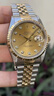 【二手99新】勞力士日志型16233自動(dòng)機械男表精鋼18k金后鑲鉆手表男士男款腕表36mm表徑 黃盤(pán)大鉆(原鉆) 曬單實(shí)拍圖