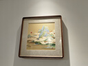 南京歷代云錦博物館南京云錦研究所山水畫(huà)中式客廳入戶(hù)玄關(guān)臥室書(shū)房餐廳風(fēng)景裝飾掛畫(huà) 二則黃地山水清音鏡框 50*50*35 曬單實(shí)拍圖