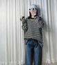 皮爾卡丹（pierre cardin）2025秋冬韓版寬松百搭慵懶風(fēng)軟糯中長款黑白條紋毛衣女打底衫上衣 黑色 均碼 的 80-140斤可穿 曬單實(shí)拍圖