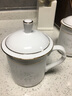 天澤 景德鎮(zhèn)茶杯陶瓷辦公杯子純白家用帶蓋水杯會(huì)議杯手繪玲瓏描金杯 描金玲瓏-竹 曬單實(shí)拍圖