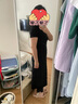 EGGKA黑色翻領(lǐng)連衣裙夏季新款通勤簡約時(shí)尚修身收腰顯瘦短袖短裙 黑色-長E24D1232BK L 曬單實(shí)拍圖