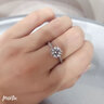 凡愛(ài)莫桑鉆戒指心形雪花扭臂鑲鉆女培育鉆925銀1克拉仿真鉆石求婚戒指 高碳鉆 1克拉 曬單實(shí)拍圖
