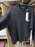 GXG男裝  雙色小標裝飾毛衣男打底衫寬松毛衫針織衫 2024秋季 黑灰 L 曬單實(shí)拍圖