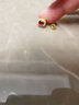 UHFR老鳳凰金店款18K金色紅寶石耳釘 女復(fù)古鴿血紅耳環(huán)耳飾方形精 長方 鴿血紅寶石耳釘 曬單實拍圖