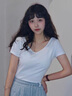 棲紀 白色雙V領(lǐng)短袖T恤女2025年新款夏季修身半袖緊身打底上衣 白色 L 建議(102-114斤) 曬單實(shí)拍圖