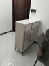 席棠月帶鎖鞋柜門(mén)口外樓道過(guò)道電梯口走廊用室外輕奢高級感鞋柜實(shí)木定制 奶白色80*36*103[帶鎖] 曬單實(shí)拍圖