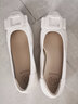 思加圖新款奶油鞋通勤粗跟圓頭淺口單鞋單鞋女鞋EGU03CQ4 奶油白 34 曬單實(shí)拍圖